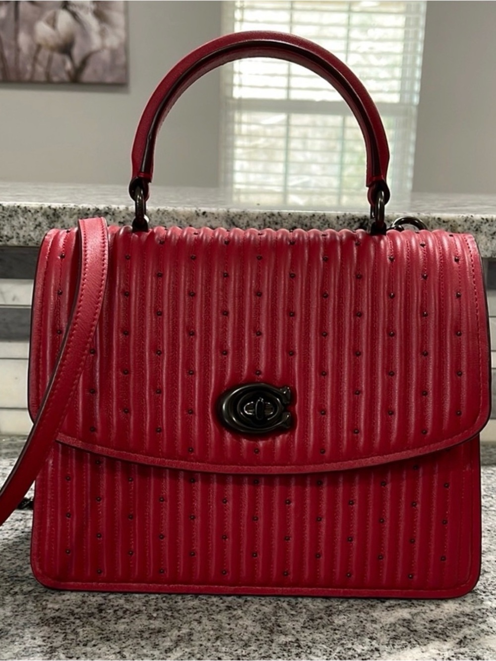 Coach Quilted Rivets Parker